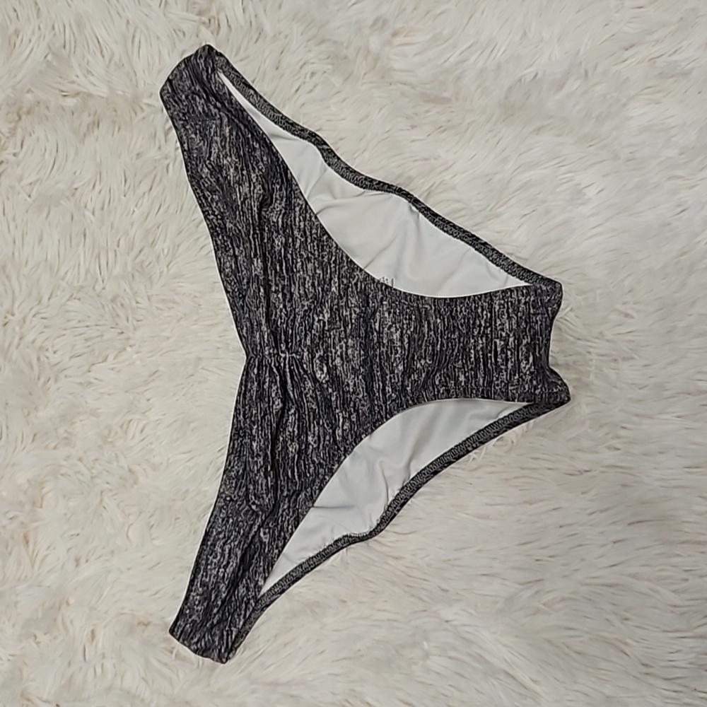 Victoria's Secret Pink Ruched cheeky bikini bottoms grey small swim